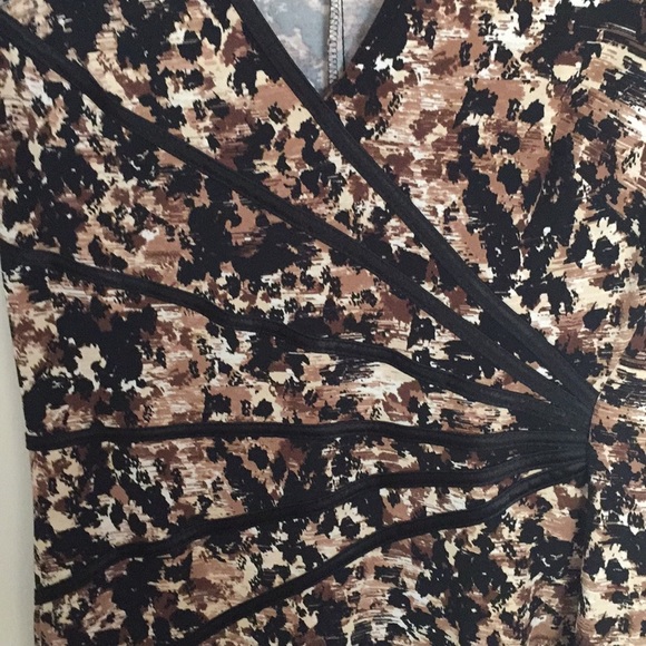 Dressbarn Brown & Black Midi Dress - Size 14 (EUC) - Picture 7 of 7